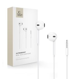 Tech-Protect Ultraboost slúchadlá do uší 3.5mm mini jack, biele