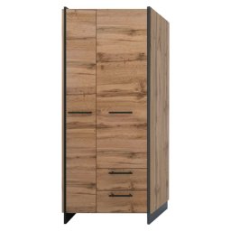 Kondela Skriňa, 82cm, kombinovaná, dub wotan, čierna, AMONI 2D2S