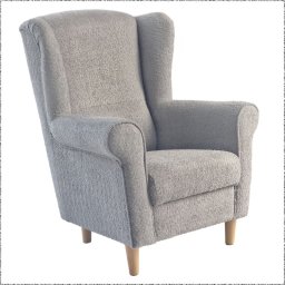 Kondela Kreslo ušiak, sivá látka Coral, CHARLOT