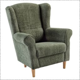 Kondela Kreslo ušiak, zelená látka Coral, CHARLOT