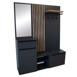 Kondela Predsieňová zostava, 150cm, antracit lesk, dub artisan, ALIVA V2