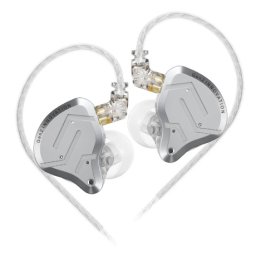 KZ ZSN PRO 2 hybridné HiFi slúchadlá do uší, strieborné