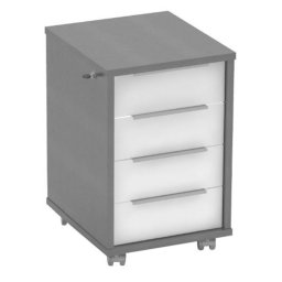 Kondela Kontajner so zámkom, 43cm, grafit, biela, RIOMA NEW TYP 30