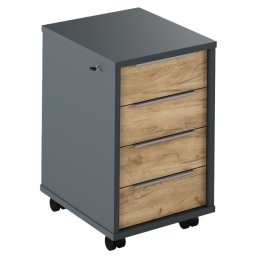 Kondela Kontajner so zámkom, 43cm, grafit, dub artisan, RIOMA TYP 30