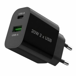 Rýchlo nabíjačka 2xUSB 20W čierna