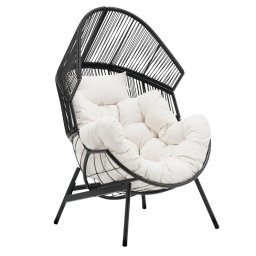 Kondela Záhradné kreslo, čierna/biela, NEO