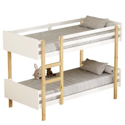 Kondela Poschodová posteľ, 90x200, dub/biela, DAMLA