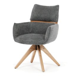 Autronic, Jedálenská stolička, otočná, sivá, látka, DCH-D1348 GREY2
