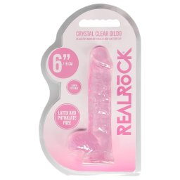 RealRock - realistick dildo - priesvitn ruov - 15 cm