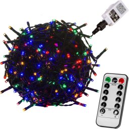VOLTRONIC Vianočná reťaz 10 m, 100 LED, farebná, ovládač