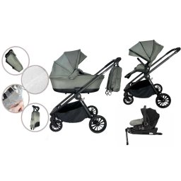 Mama Kiddies Unique multifunkn kok 4 v 1 s prsluenstvom v zelenej farbe s ISOFIX zkladou + darek
