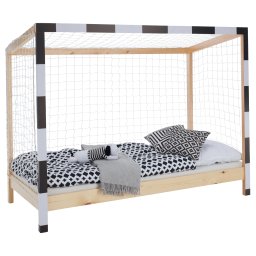 Kondela Montessori posteľ, prírodná/biela/čierna, 90x200, FUTAL