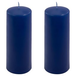 Sada stĺpových sviečok, 20 cm, Ø 7,5 cm, modrá, 2 ks