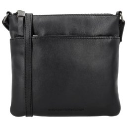 Čierna štvorcová crossbody z pravej kože „Milano“