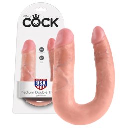 King Cock - dvojit dildo - stredn - telov farba