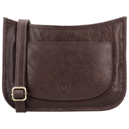 Tmavohnedá kožená crossbody kabelka „Francesca“