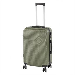 Stredn kufor TraveLux Pro s pevnm vekom 68x45x25 cm olivovo zelen
