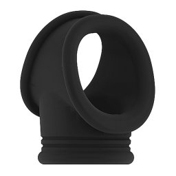 Shots Cockring with Ball Strap Black