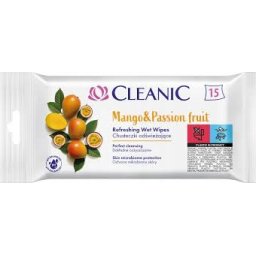 Cleanic vlhčené osviežujúce obrúsky MANGO-PASSION FRUIT 15 ks