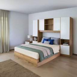 Kondela Manželská posteľ, 160x200, s roštom, nadstavcom, biela, MILAGA