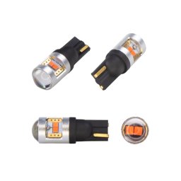 Autožiarovka LED T10 12/24V CARCLEVER 952034cbred 6LED/CSP CAN-Bus červená 2ks