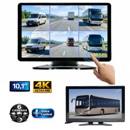 Dotykový monitor do auta 10,1" s 4K + nahrávaním na SD kartu + podpora až 6 kamier