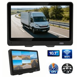 Dotykový monitor do auta 10,1" s Wifi + GPS + 4G SIM podpora + nahrávanie na SD kartu pre 5 kamier