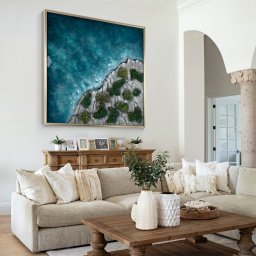 Machový obraz 3D z machu - nástenná dekorácia + prírodný efekt - OCEAN 100x100 cm