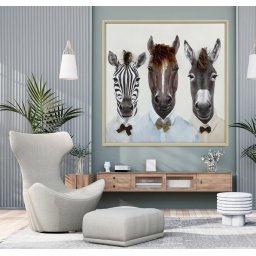 Priestorový obraz s hrivou – 3D obraz do interiéru Zebra – ANIMALS 80 × 80 cm