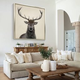 Obraz jeleň do interiéru - originálna nastená dekorácia 3D Jelen - DEER 80 x 80 cm