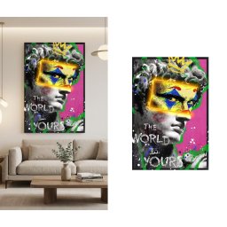 LED obraz na stenu – Antická socha v modernom pop art štýle – 83 x 123 cm