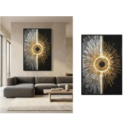 Moderný obraz na stenu GOLDEN SUN - Svietiaci obraz s LED podsvietením 83 × 123 cm