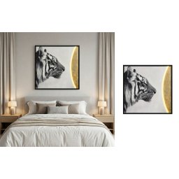Dekoračný moderný portrét TIGER - Moderný LED obraz na stenu 83 × 83 cm