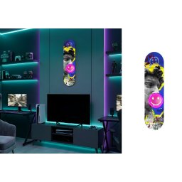 Skateboard LED obraz – Antická socha so smajlíkom – pop art dekorácia 20 × 79 cm