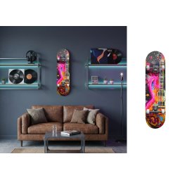 LED skateboard obraz – Pop art štýl s neónovým efektom 20 × 79 cm