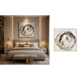 V kruhu úspechu – Dizajnový 3D obraz abstraktný s visiacim lankom – 100 × 100 cm