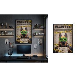 Pes vo väzení Vlčiak s cigarou – LED obraz v pop art štýle - 63 × 93 cm
