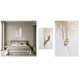 Moderný umelecký 3D obraz Golden path - dekorácia do bytu 80 × 120 cm