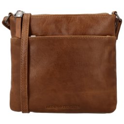 Hnedá štvorcová crossbody z pravej kože „Milano“