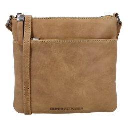 Béžová štvorcová crossbody z pravej kože „Milano“