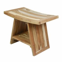 Stolička DIVERO, masívny ošetrený teak, 60 x 35 x 45 cm