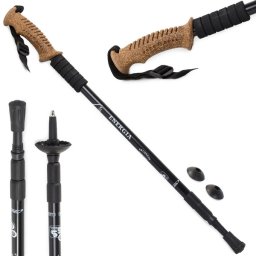 Trekové teleskopické palice K Nordic Walking korkové 2ks čierne