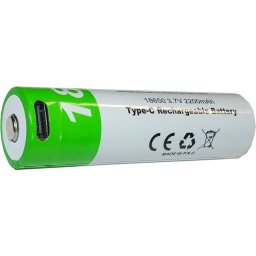 Nabíjateľná Li-Ion batéria ICR18650 3,7V/2000mAh TINKO USB-C
