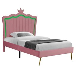 Kondela Posteľ s roštom, 90x200, ružová Velvet látka, RANIA