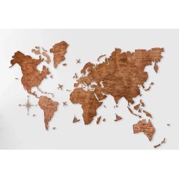 Obraz na stenu mapa sveta - Farba dub 200 cm x 120 cm