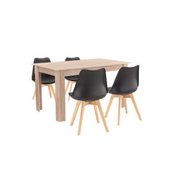 Zara 4+1 jedlensk set ierny dub sonoma