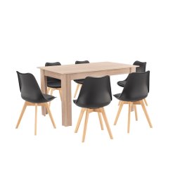 Zara 6+1 jedlensk set ierny dub sonoma