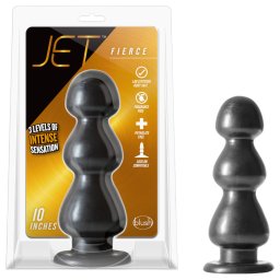 Blush Jet - realistick dild s prsavkou a vstupkami - ierny