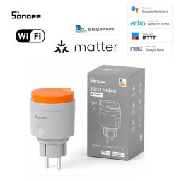 Sonoff S61s Vonkajšia zásuvka – Inteligentná vonkajšia zásuvka s monitorovaním energie, Wi-Fi, Matter (S61STPF-PM-O)