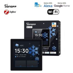 SONOFF NSPanel Pro Gen2 Inteligentný ovládací panel pre domácnosť – s dvojkanálovým relé, Wi-Fi, Zigbee, Matter, Bluetooth,(NSPanel86PW-Relay) Čierna
